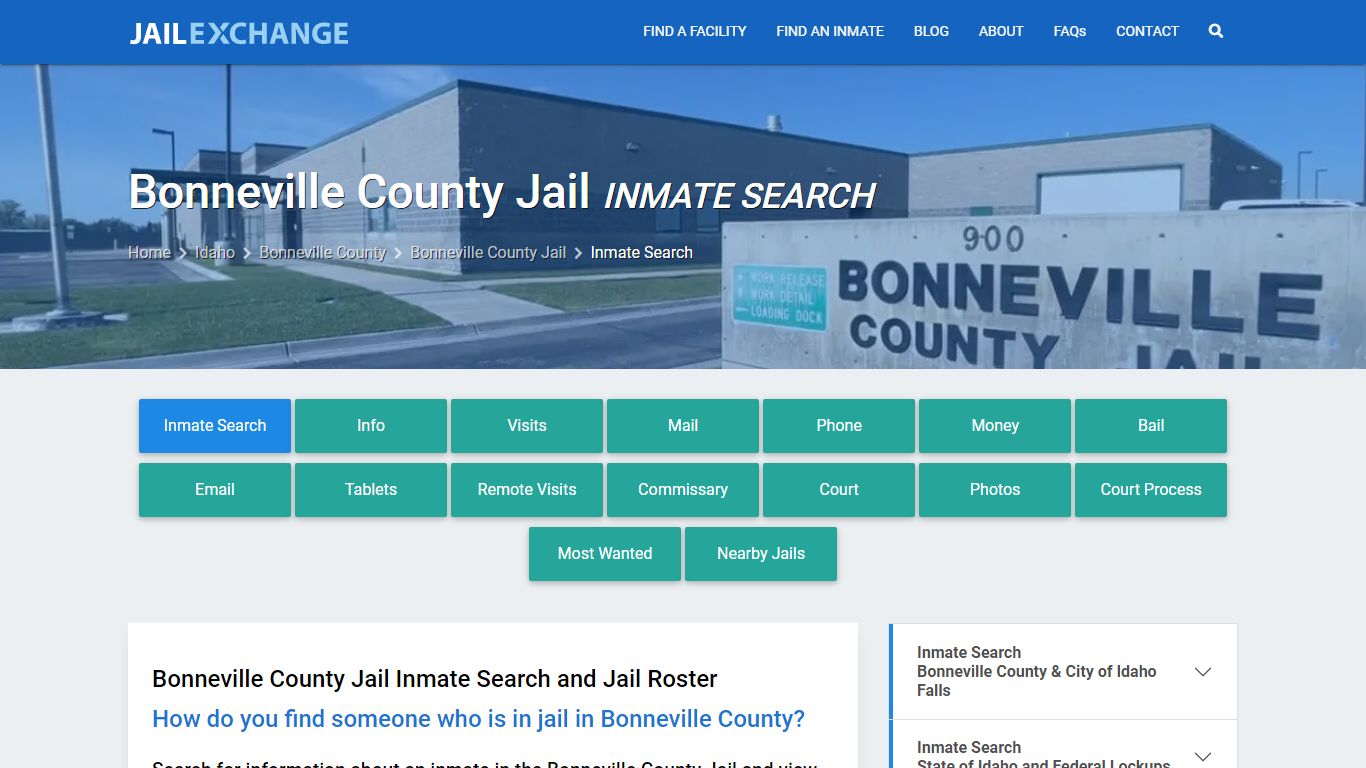 Inmate Search: Roster & Mugshots - Bonneville County Jail, ID
