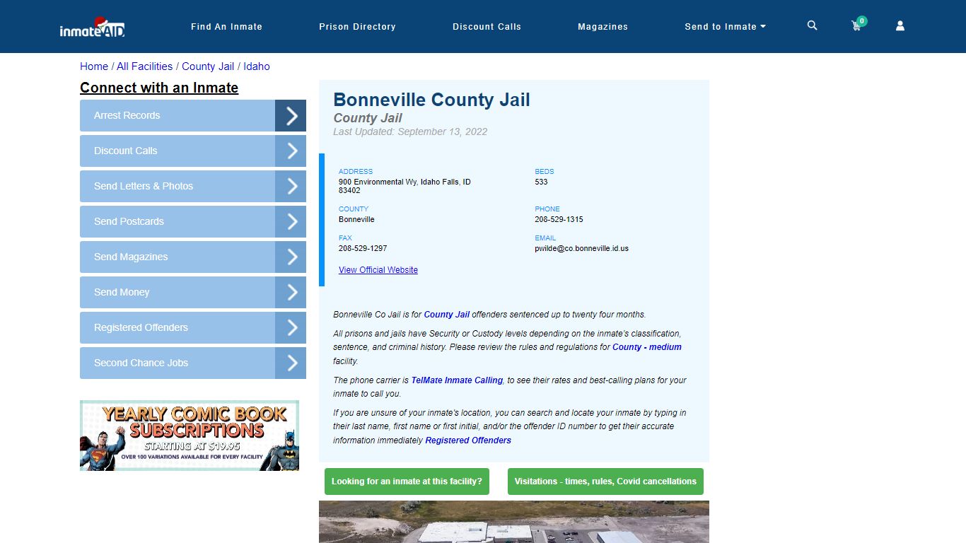 Bonneville County Jail - Inmate Locator - Idaho Falls, ID